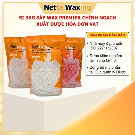 [Tặng Que Gỗ] - Sỉ 3KG Sáp Wax Lông Premier Netta Waxing
