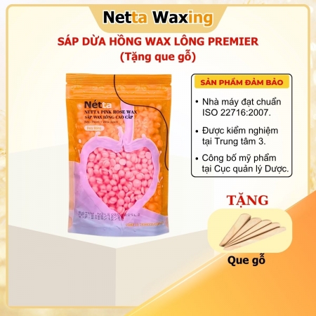 Sáp Wax Lông Dừa Hồng Premier Netta Waxing - Wax Sạch Mọi Loại Lông
